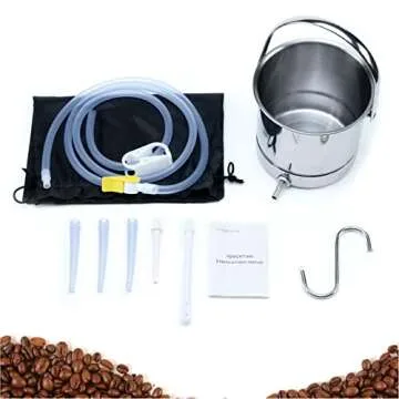 TEMONTIAN Coffee Enema Bucket Kit, Enema Kit for Colon Cleansing Bucket, Home Colonic Kit，Enema for Men/Women，for Cleansing and Detoxifying Enemas, Suitable for Coffee，Stainless Steel Bucket