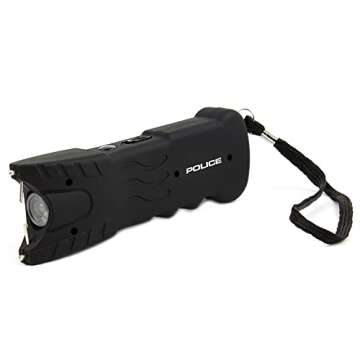 POLICE Stun Gun 916 - Heavy Duty Rechargebale with LED Flashlight, Black