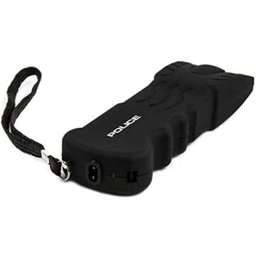 POLICE Stun Gun 916 - Heavy Duty Rechargebale with LED Flashlight, Black