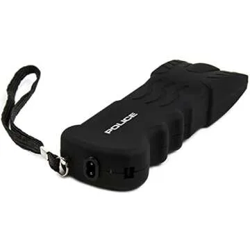 POLICE Stun Gun 916 - Heavy Duty Rechargebale with LED Flashlight, Black