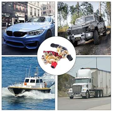 Battery Terminal Clamp Connectors, 2 Pcs 4 Way Quick Release Disconnect Car Battery Terminal for SAE/JIS Type A Posts, Compatible With Cars, Vans, Trucks and More