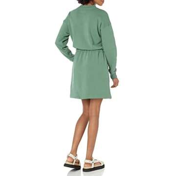 Amazon Essentials Women's Waisted Sweatshirt Dress (Available in Plus Size), Sage Green, Medium