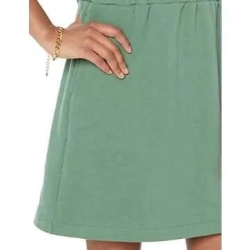 Amazon Essentials Women's Waisted Sweatshirt Dress (Available in Plus Size), Sage Green, Medium