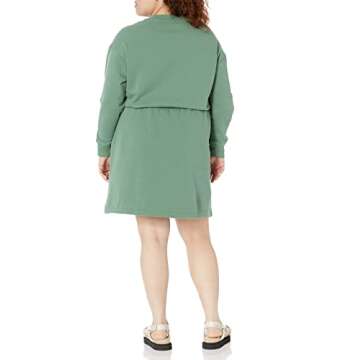 Amazon Essentials Women's Waisted Sweatshirt Dress (Available in Plus Size), Sage Green, Medium