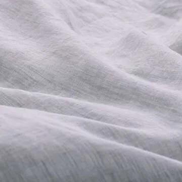 Amazon Brand – Stone & Beam Linen Ruffle Duvet Cover Set, King, Soft Grey