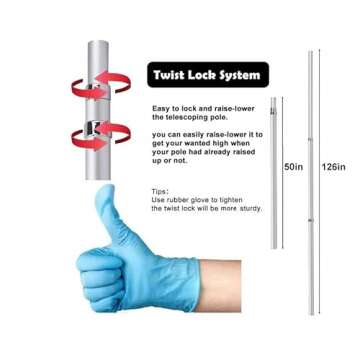 EEZ RV Products Telescopic 10ft Pole with Starlink (GEN 2 / V2) Adapter and RV Ladder Mounting Bracket Kit - Fits 1.0 inch Ladder Rails