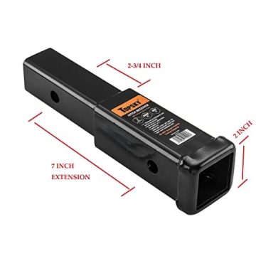 TOPSKY Heavy-Duty 2-Inch Trailer Hitch Extender - 7 Inch Length