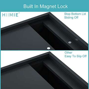 HIIMIEI Acrylic Tissue Box Cover Tissue Holder Napkin Dispenser for Home Office Restaurant-Black