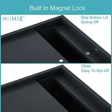 HIIMIEI Acrylic Tissue Box Cover Tissue Holder Napkin Dispenser for Home Office Restaurant-Black