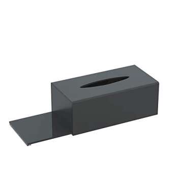 HIIMIEI Acrylic Tissue Box Cover Tissue Holder Napkin Dispenser for Home Office Restaurant-Black