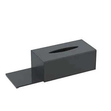 HIIMIEI Acrylic Tissue Box Cover Tissue Holder Napkin Dispenser for Home Office Restaurant-Black