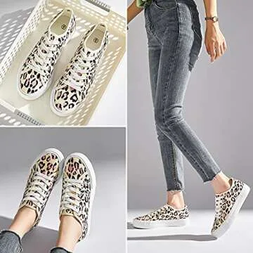 Women's Pink Leopard Platform Sneakers for Casual Style