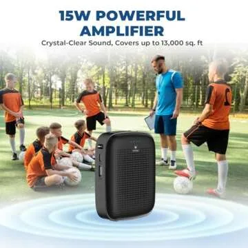 Wireless Bluetooth Voice Amplifier for Teachers – 15W Portable Mini Amplifier Speaker with Wireles...