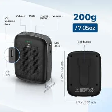 Wireless Bluetooth Voice Amplifier for Teachers – 15W Portable Mini Speaker