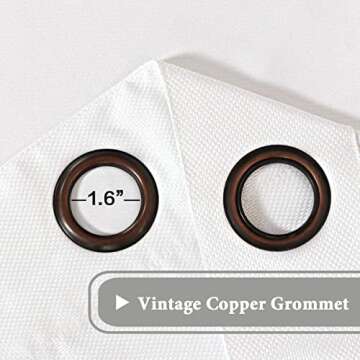 H.VERSAILTEX Linen Blackout Curtain 96 Inches Long for Bedroom/Living Room Thermal Insulated Grommet Linen Curtain Drapes Primitive Textured Burlap Effect Window Drapes 1 Panel - Heather Pure White