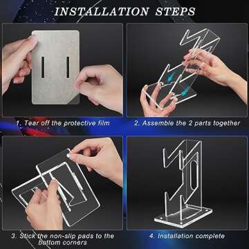 FYY Game Controller Holder 2 Tiers - Universal Dual Controller Stand Headphone Holder, Acrylic Clear Controller Display Stand Compatible with Nintendo Switch Xbox PS5 PS4, Desk Mounts for Controller