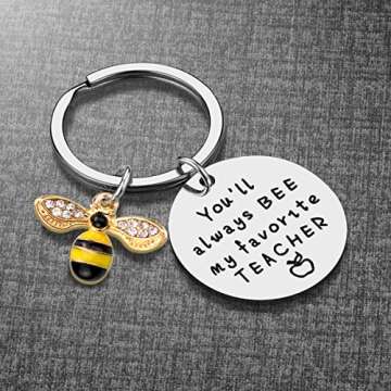 Teacher Appreciation Gifts for Women, Thank you gifts, You’ll Always Bee My Favourite Teacher Keychain for Christmas Valentines