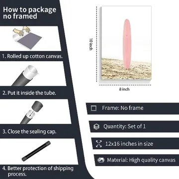 Mifyuibytr Beach Canvas Wall Art Set Tropical Ocean Decor