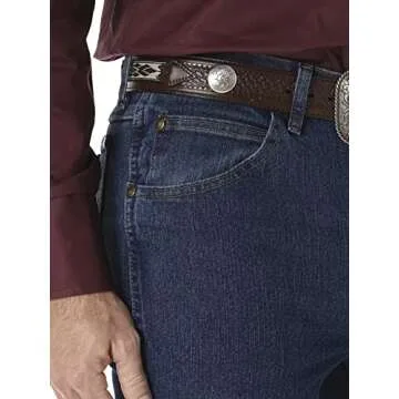 Wrangler mens Premium Performance Advanced Comfort Cowboy Cut Slim jeans, Mid Stone, 31W x 34L US
