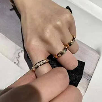 Kainier Spinner Anxiety Ring with Cubic Zirconia Stones