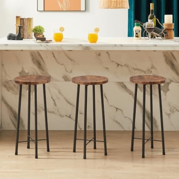 VECELO Bistro Table Set with 2 Barstools for Dining