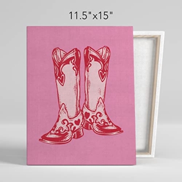 NISTOMISU Cowboy Boot Canvas Wall Decor Gift for Home