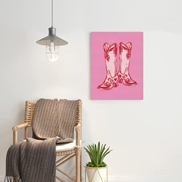 NISTOMISU Cowboy Boot Canvas Wall Decor Gift for Home
