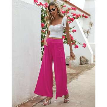 GRAPENT Sweatpants for Women with Pockets Women's Fall Clothes Women's Lounge Pants Women Clothes Wide Leg Pants Summer Womens Winter Pants Women's Wide Leg Pants Hot Pink X-Large Size 16 Size 18