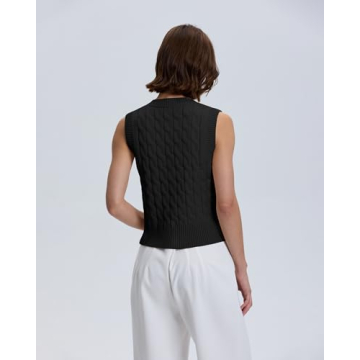 Locachy Women's Stylish V Neck Sleeveless Sweater Vest 2024