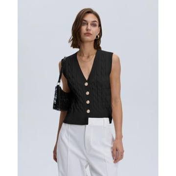 Locachy Women's Stylish V Neck Sleeveless Sweater Vest 2024