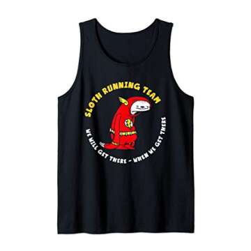 Sloth Running Team We Will Get There when We Get There Funny Tank Top