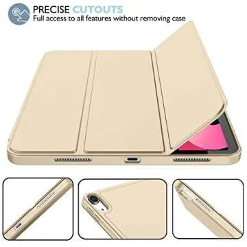 iMieet iPad Air 11 Inch Case M2 2024, iPad Air 5th/4th Generation Case 2022/2020 10.9 Inch with Pencil Holder, Trifold Stand Smart Case(Champagne Gold)