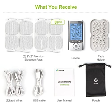 AUVON Rechargeable TENS Unit for Pain Relief and Relaxation