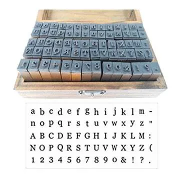 Alphabet Stamps Set for Kids - Vintage Rubber Kit for DIY Crafts