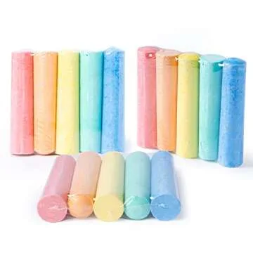 JOYIN 150 Pcs Sidewalk Chalk Set in 30 Packs, 5 Colors, Giant Box Non-Toxic Jumbo Washable Chalk for Outdoor Art Play, Painting on Chalkboard, Kitchen, Blackboard, Playground, Outdoor
