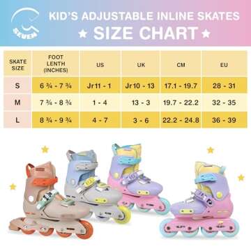 C SEVEN C7skates Nostalgic Jr. Inline Skates for Girls, Boys, and Youth (Tangerine, Size S)
