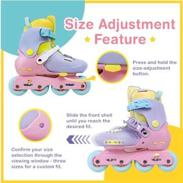 C SEVEN C7skates Nostalgic Jr. Inline Skates for Girls, Boys, and Youth (Tangerine, Size S)