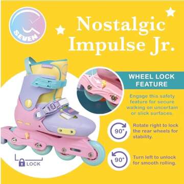 C SEVEN C7skates Nostalgic Jr. Inline Skates for Girls, Boys, and Youth (Tangerine, Size S)