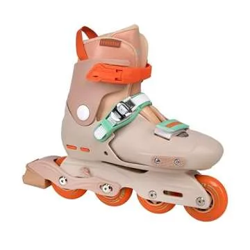 C SEVEN C7skates Nostalgic Jr. Inline Skates for Girls, Boys, and Youth (Tangerine, Size S)