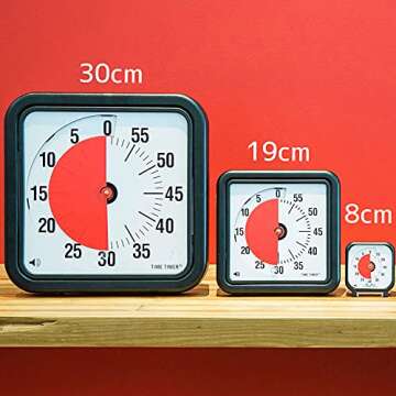 TIME TIMER Original 12 inch 60 Minute Visual Timer - For Kids, Classroom Learning, Elementary Teachers Desk Clock, Homeschool Study Tool and Office Meetings with Silent Operation (Black)