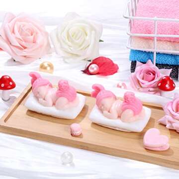 Otuuz 24 Packs Baby Shower Soap Favors Handmade Sleeping Baby Shower Scented Soap with Gift Tags for Guests Girl Boy Favors Decor (Classic Pink)