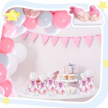 Otuuz 24 Packs Baby Shower Soap Favors Handmade Sleeping Baby Shower Scented Soap with Gift Tags for Guests Girl Boy Favors Decor (Classic Pink)