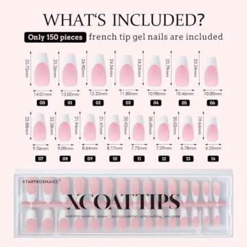 btartboxnails French Tip Press on Nails for Easy Art