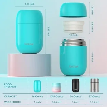 DaCool Insulated Food Jar for Hot Meals 16 Ounce