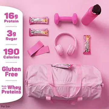 FITCRUNCH Snack Size Protein Bars, 6-Layer Baked Bar, 3g of Sugar, Gluten Free & Soft Cake Core (9 Bars, Strawberry Strudel)