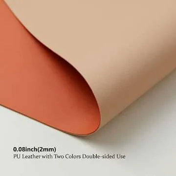 Dual Sided Leather Desk Mat - Waterproof Desk Pad for Office and Home - Desk Organization and Accessories - Ideal for Large Mouse Pad and Desk Mats on Top of Desks(Apricot+Orange,31.5"x 15.7")