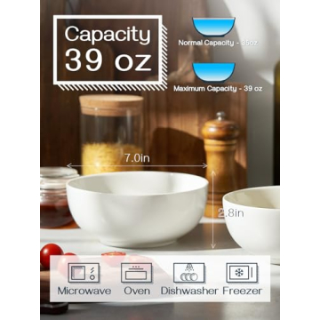 DOWAN 39 OZ Large Deep Bowls Set - Perfect for Family Meals
