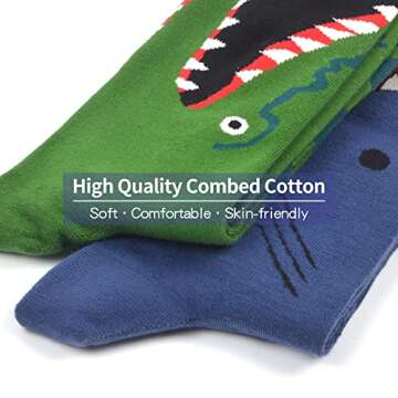 WeciBor Men's Combed Cotton Dress Crew Comfort Casual Business Socks pack