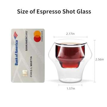 MHW-3BOMBER Espresso Cups Double Wall Glass Coffee Mugs Set of 2 Shot Glass Insulated Coffee Tea Mug...