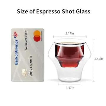 MHW-3BOMBER Espresso Cups Double Wall Glass Coffee Mugs Set of 2 Shot Glass Insulated Coffee Tea Mug...